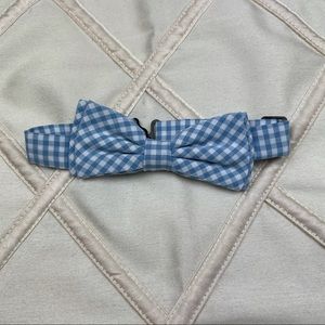 Boys Blue White Checkered Pre-Tied Bow Tie Small